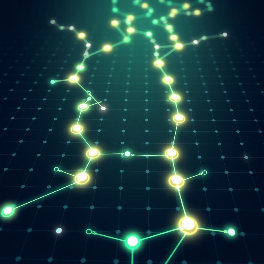 Illustration af blockchain-transaktioner og digitale sporingsværktøjer
